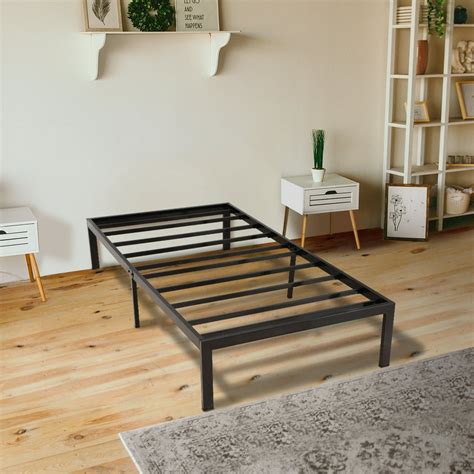 twin metal bed frame no box spring|beds without box spring required.